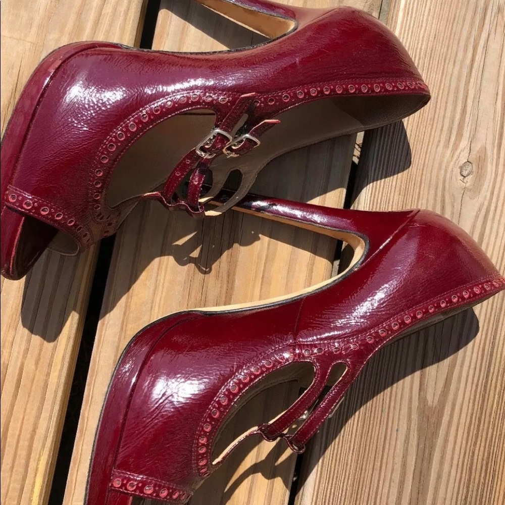 Oscar de la Renta Heels RED Shoes 40